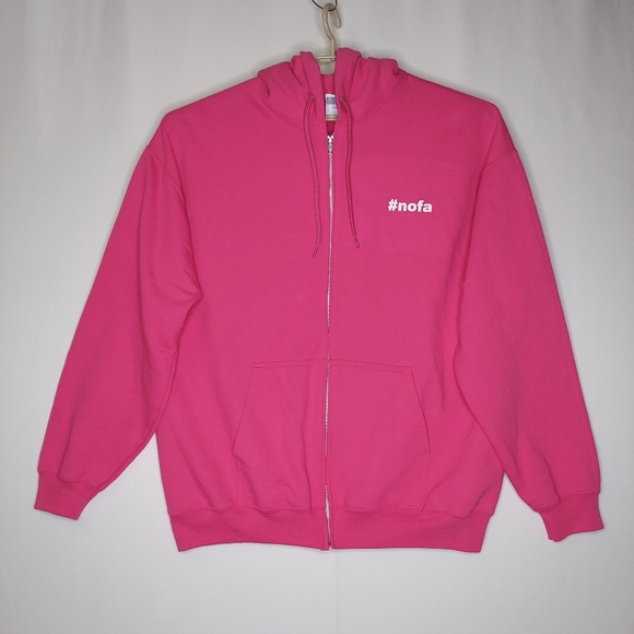 No One Fights Alone Hoodie Sweatshirt Full Zip Pocket Pink Cancer Awareness 2XL - Picture 3 of 7